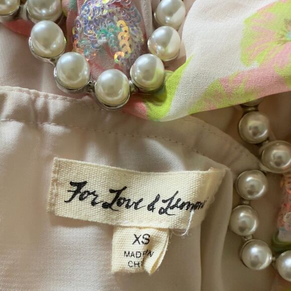 For Love & Lemons Louisa Maxi Dress Floral Silk Maxi XS - Picture 4 of 7